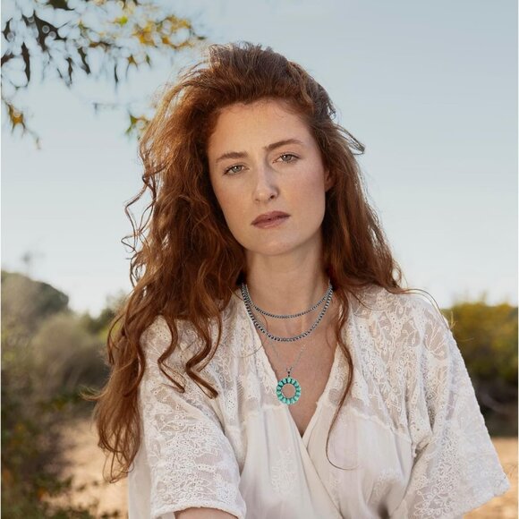 Western Jewelry Navajo Pearl Turquoise Necklace for Women Handmade Layered Long - Picture 3 of 8